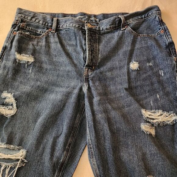 Old Navy High Rise Slouchy Straight Distressed Secret Slim Pockets Jeans Size 20 - Picture 2 of 10